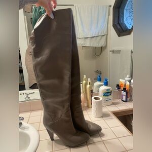 Guess Tall Brown Leather Over-the-Knee Boots
